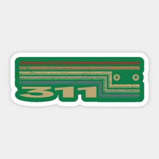 311 Cassette Stripes Sticker